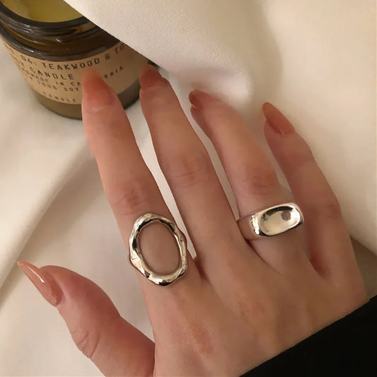 Minimalist Oval Shell Gold Rings