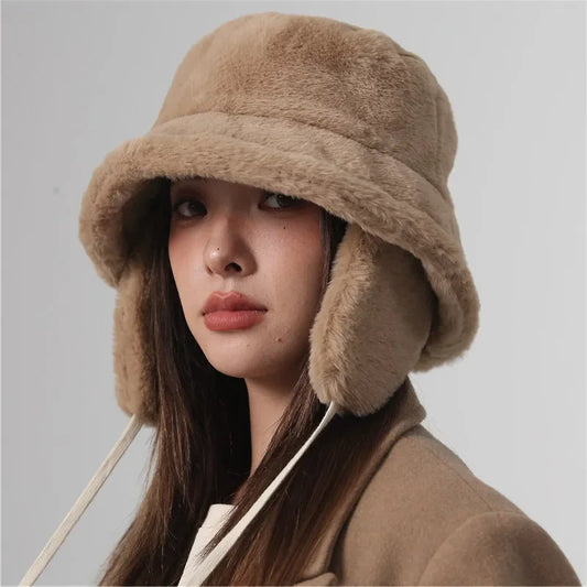Ear Protection Fur Bucket Hat