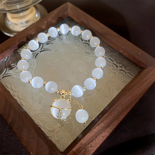 Beaded White Pearl Bracelet