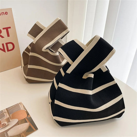 Small Stripe Handmade Knitted Handbag