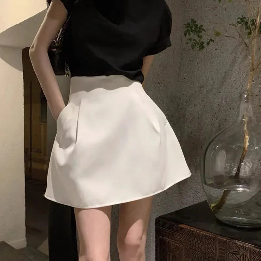 High Waist Pocket A-Line Skirt