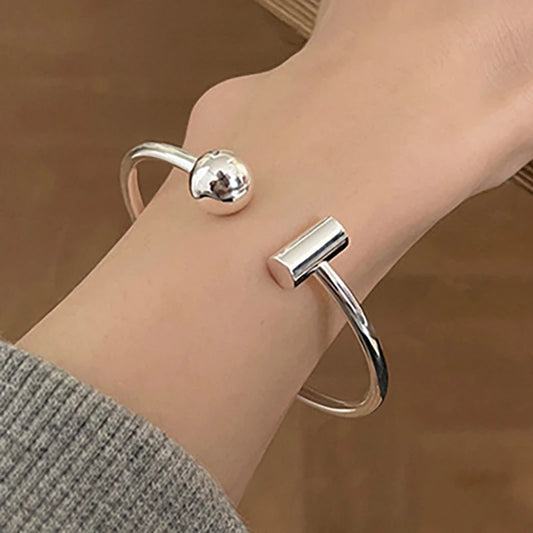 Minimalist Geometric Silver Color Bracelet