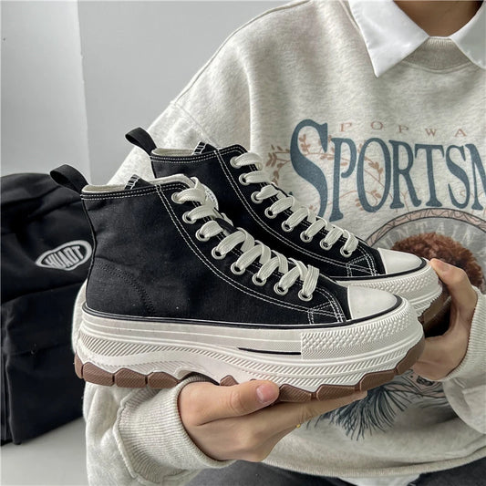 Platform Sneakers: Canvas Trainers with Stars